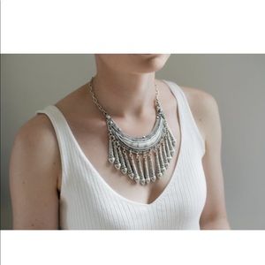 Antique silver statement necklace ,boho,tribal